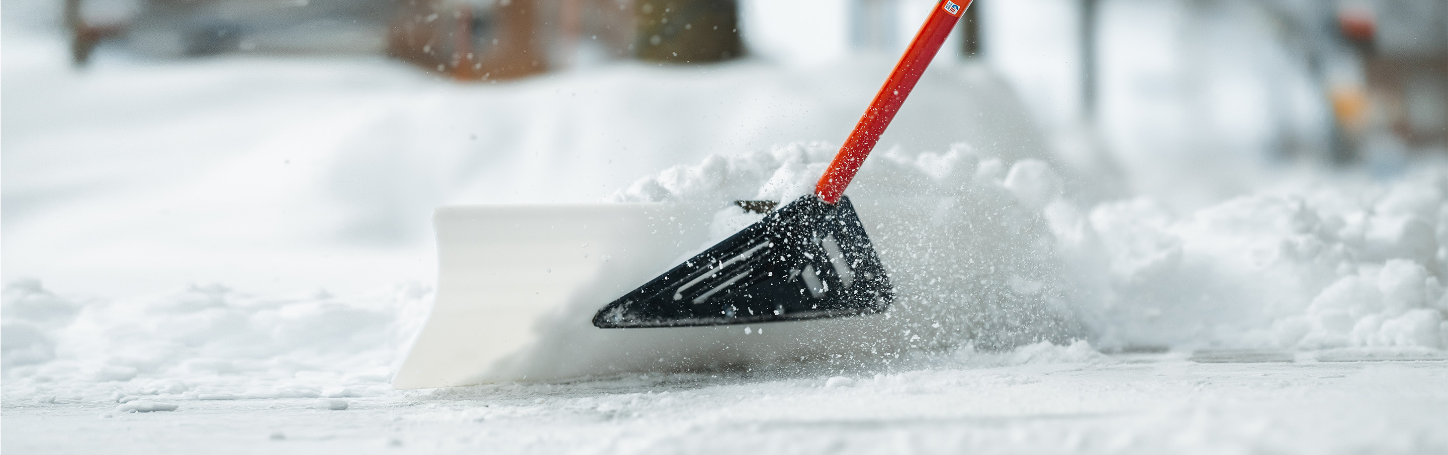 BOSS Snow Plow Snow Pusher shoveling snow